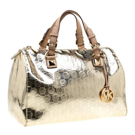 michael michael kors large satchel metallic gold|michael kors camille medium satchel.